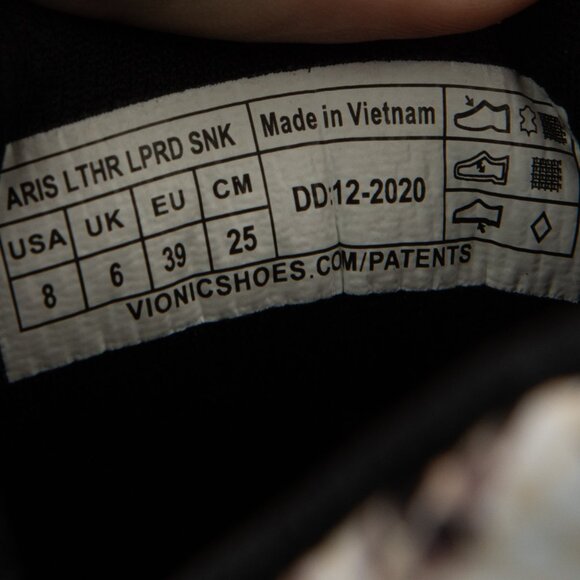 Vionic Aris Trainers Leopard Sneakers Arch Support Tennis Shoes White Size 8 - Picture 8 of 8